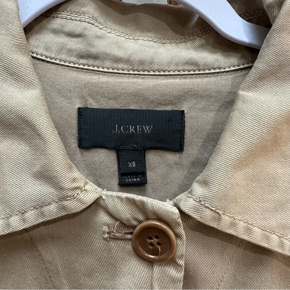 J.‎ Crew Jacket  Tan Khaki Button Up Utility Safari Shacket Lagenlook Size XS